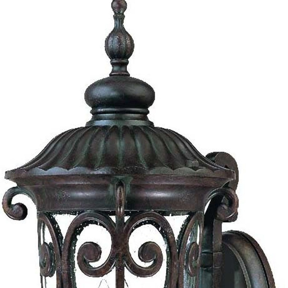 HomeRoots Naples 3-Light Wall Light in Marbelized Mahogany Finish