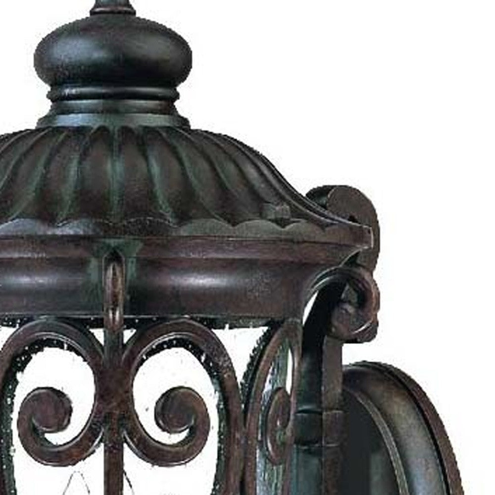HomeRoots Naples 3-Light Wall Light in Marbelized Mahogany Finish