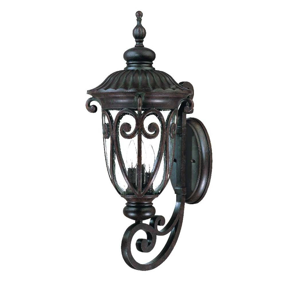 HomeRoots Naples 3-Light Wall Light in Marbelized Mahogany Finish