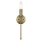 HomeRoots Narrow Bulb Wall Light in Dull Gold Finish
