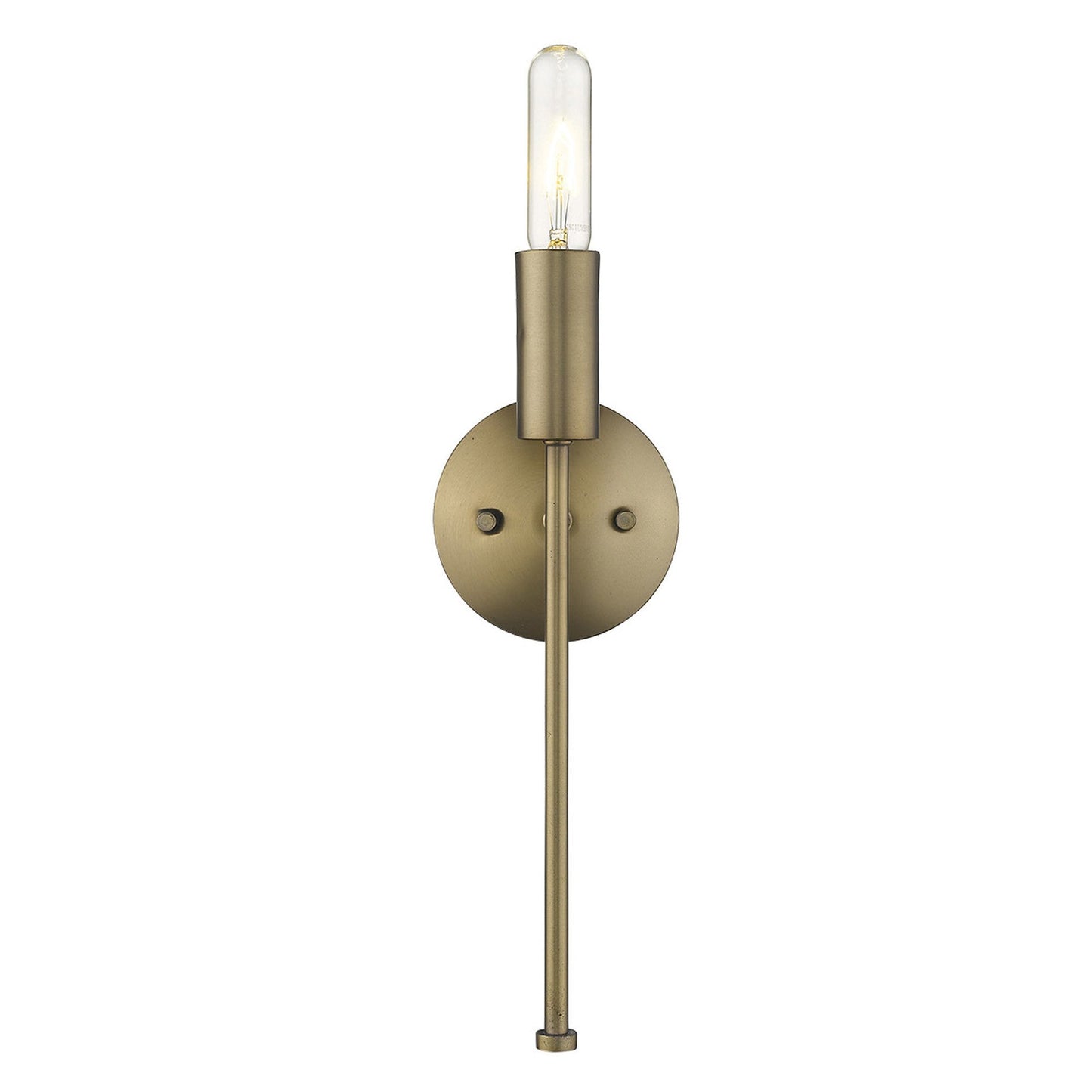 HomeRoots Narrow Bulb Wall Light in Dull Gold Finish