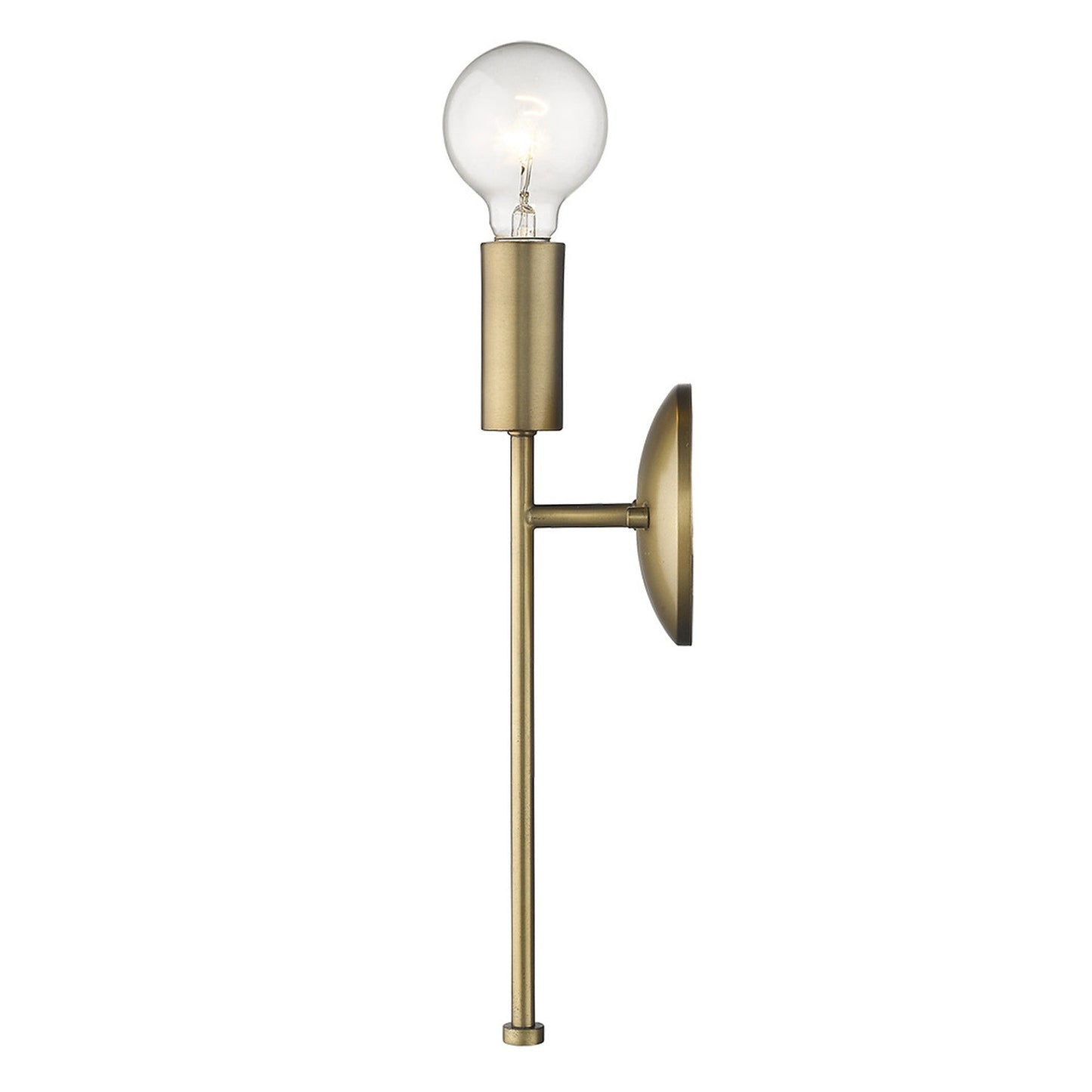 HomeRoots Narrow Bulb Wall Light in Dull Gold Finish