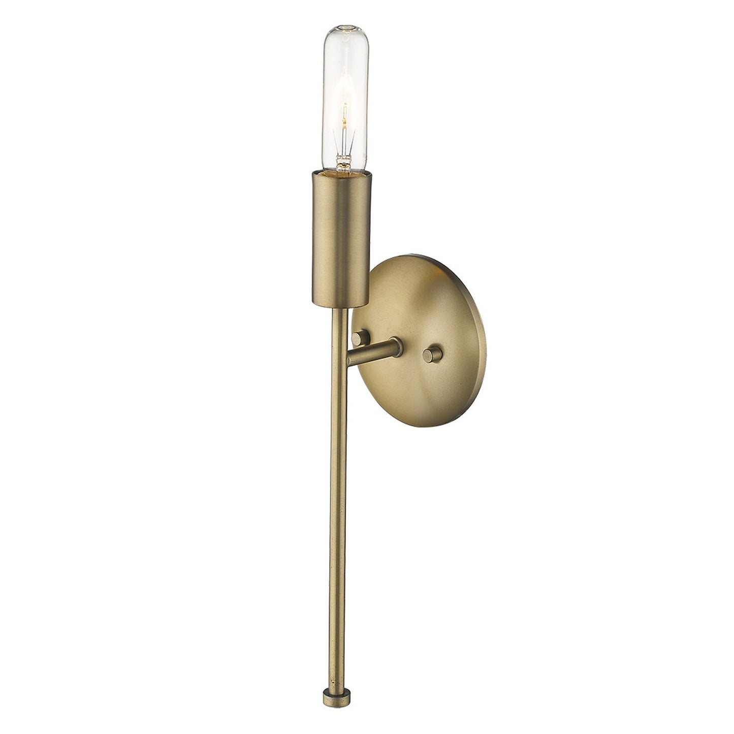 HomeRoots Narrow Bulb Wall Light in Dull Gold Finish