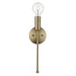 HomeRoots Narrow Bulb Wall Light in Dull Gold Finish