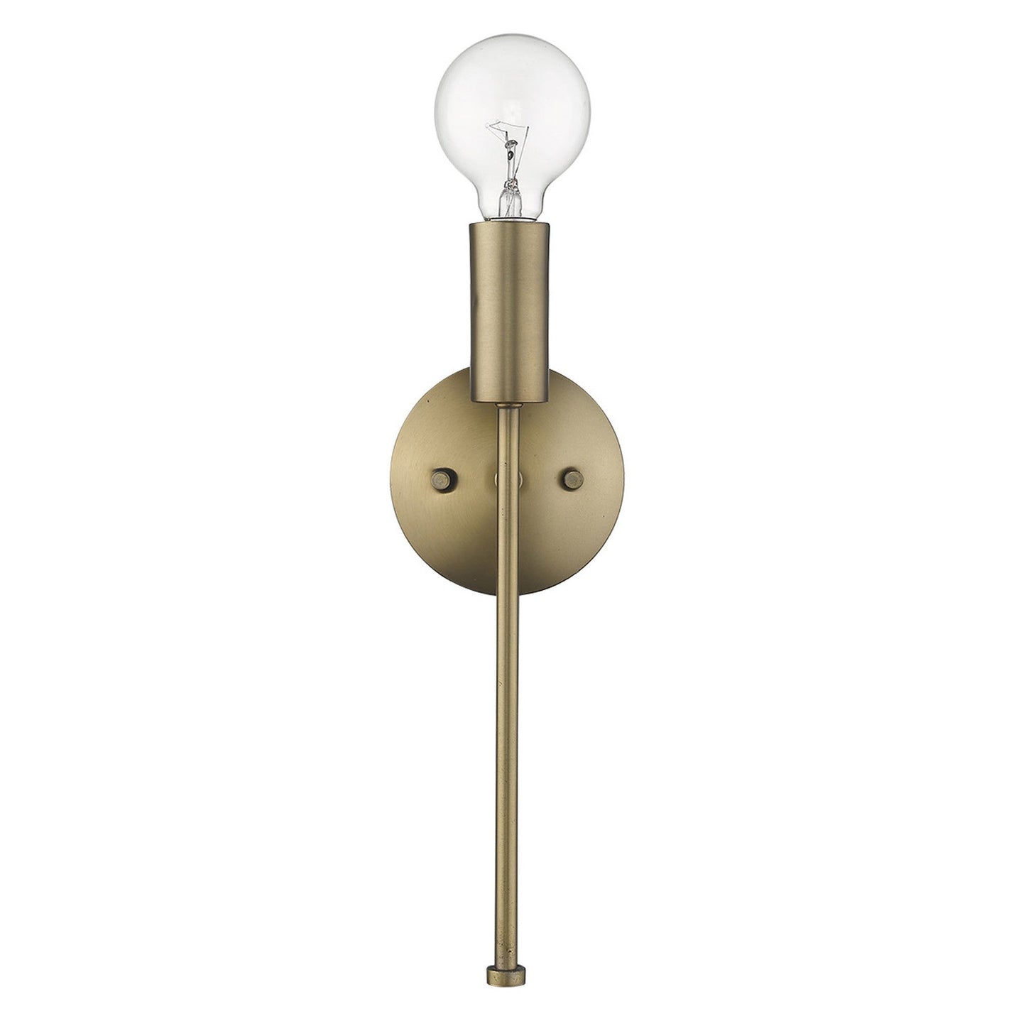 HomeRoots Narrow Bulb Wall Light in Dull Gold Finish