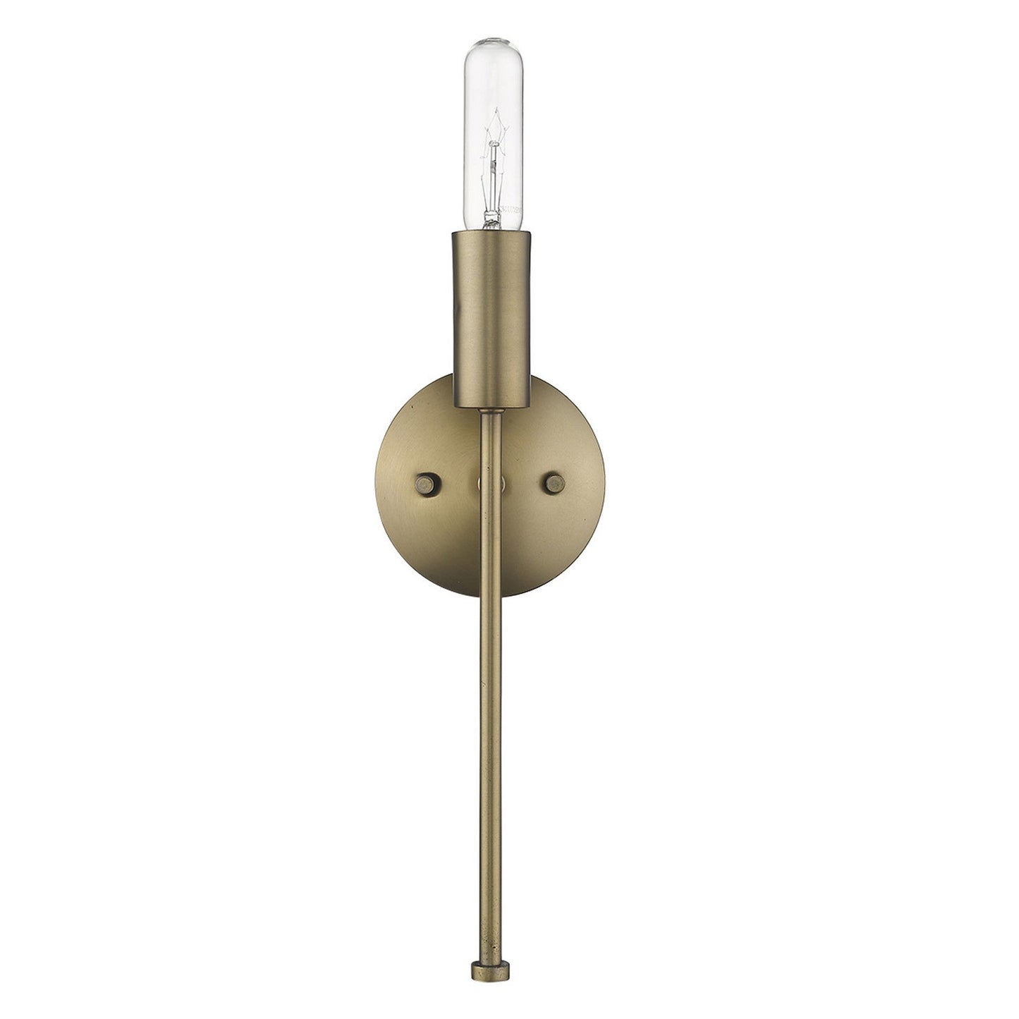 HomeRoots Narrow Bulb Wall Light in Dull Gold Finish