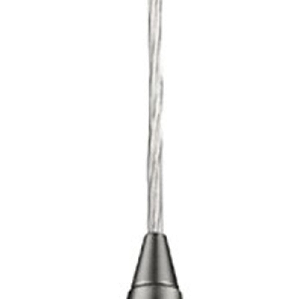 HomeRoots Narrow Hanging Light With Glass Studs and Silver Finish