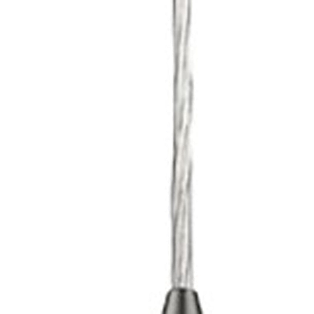HomeRoots Narrow Hanging Light With Glass Studs and Silver Finish