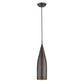 HomeRoots Narrow Hanging Light With Glass Studs in Bronze Finish
