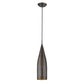 HomeRoots Narrow Hanging Light With Glass Studs in Bronze Finish