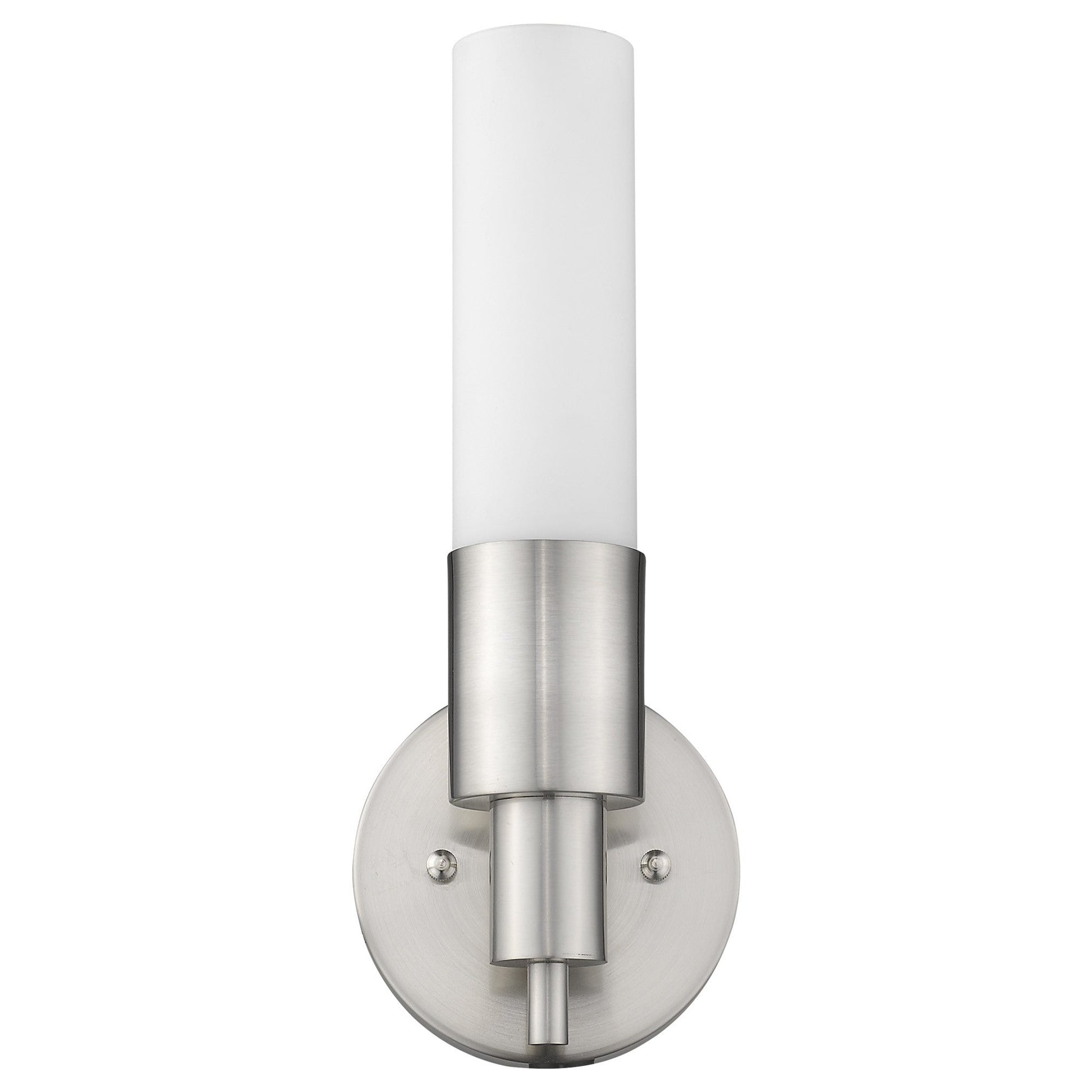 HomeRoots Narrow Wall Light With Frosted Glass Shade in Silver Finish