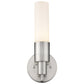 HomeRoots Narrow Wall Light With Frosted Glass Shade in Silver Finish