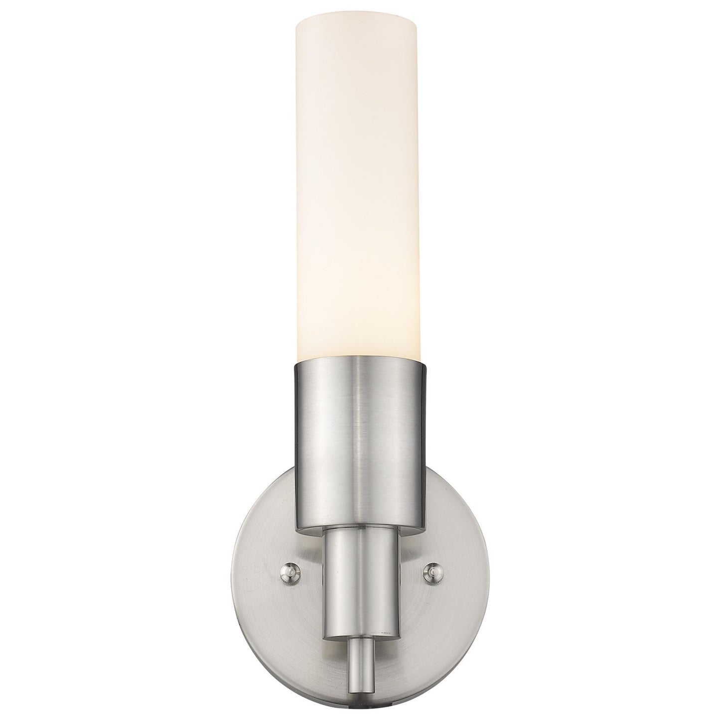 HomeRoots Narrow Wall Light With Frosted Glass Shade in Silver Finish