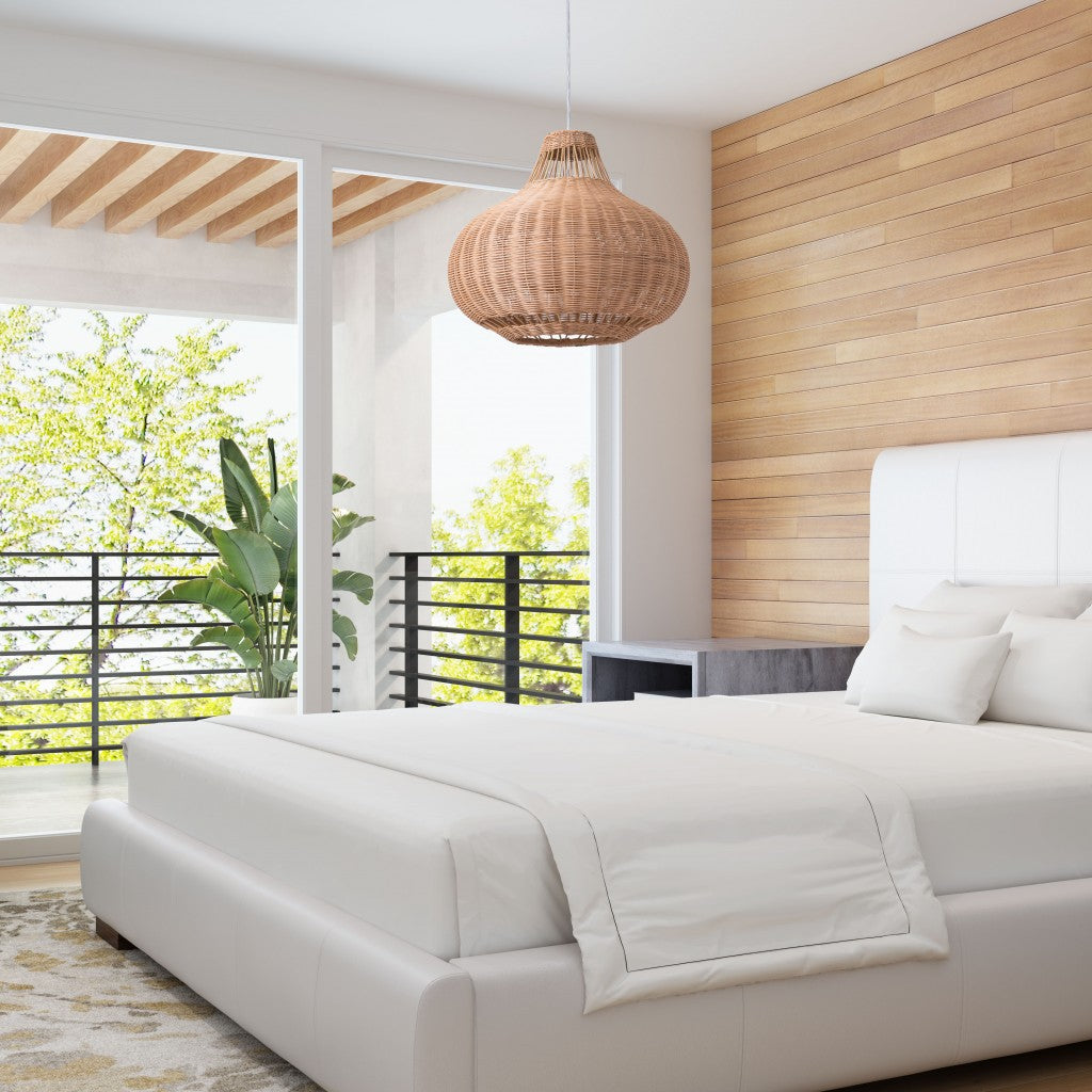 HomeRoots Native Ceiling Lamp With Natural Finish