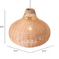 HomeRoots Native Ceiling Lamp With Natural Finish