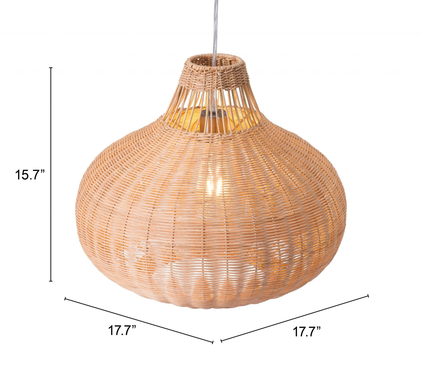 HomeRoots Native Ceiling Lamp With Natural Finish