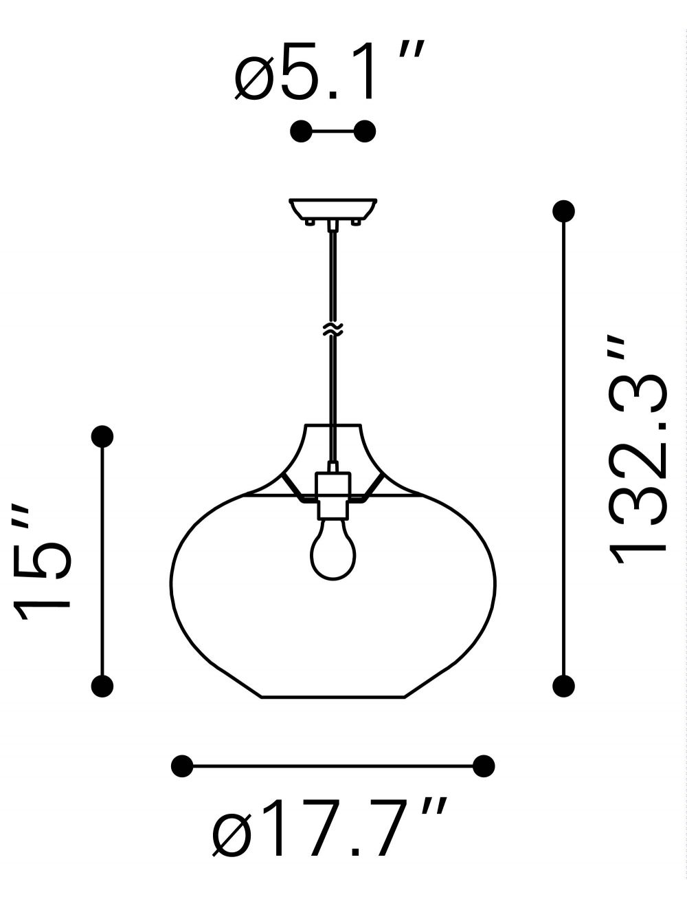 HomeRoots Native Ceiling Lamp With Natural Finish
