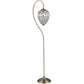 HomeRoots Nayda 64" Crystal Floor Lamp In Brass Finish