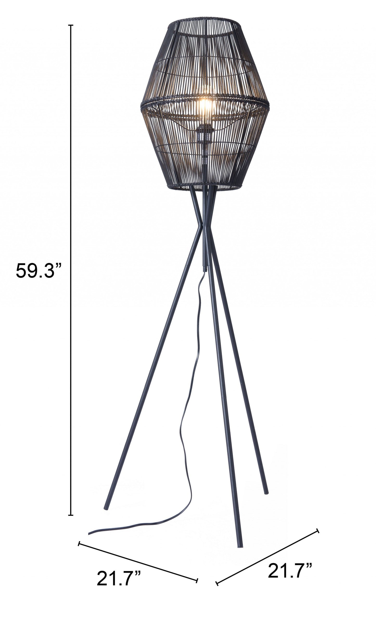 HomeRoots Nest Floor Lamp in Black Finish