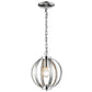 HomeRoots Nevaeh 1-Light Globe Pendant in Chrome Finish With Crystal Accents