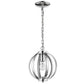 HomeRoots Nevaeh 1-Light Globe Pendant in Chrome Finish With Crystal Accents