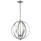 HomeRoots Nevaeh 3-Light Globe Pendant With Crystal Accents in Chrome Finish