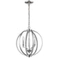 HomeRoots Nevaeh 3-Light Globe Pendant With Crystal Accents in Chrome Finish