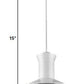 HomeRoots Newport 1-Light Pendant With Polished Nickel Louver and White Finish