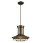 HomeRoots Newport 1-Light Pendant With Raw Brass Interior Shade And Louver in Tin Coated Finish