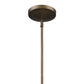 HomeRoots Newport 1-Light Pendant With Raw Brass Interior Shade And Louver in Tin Coated Finish