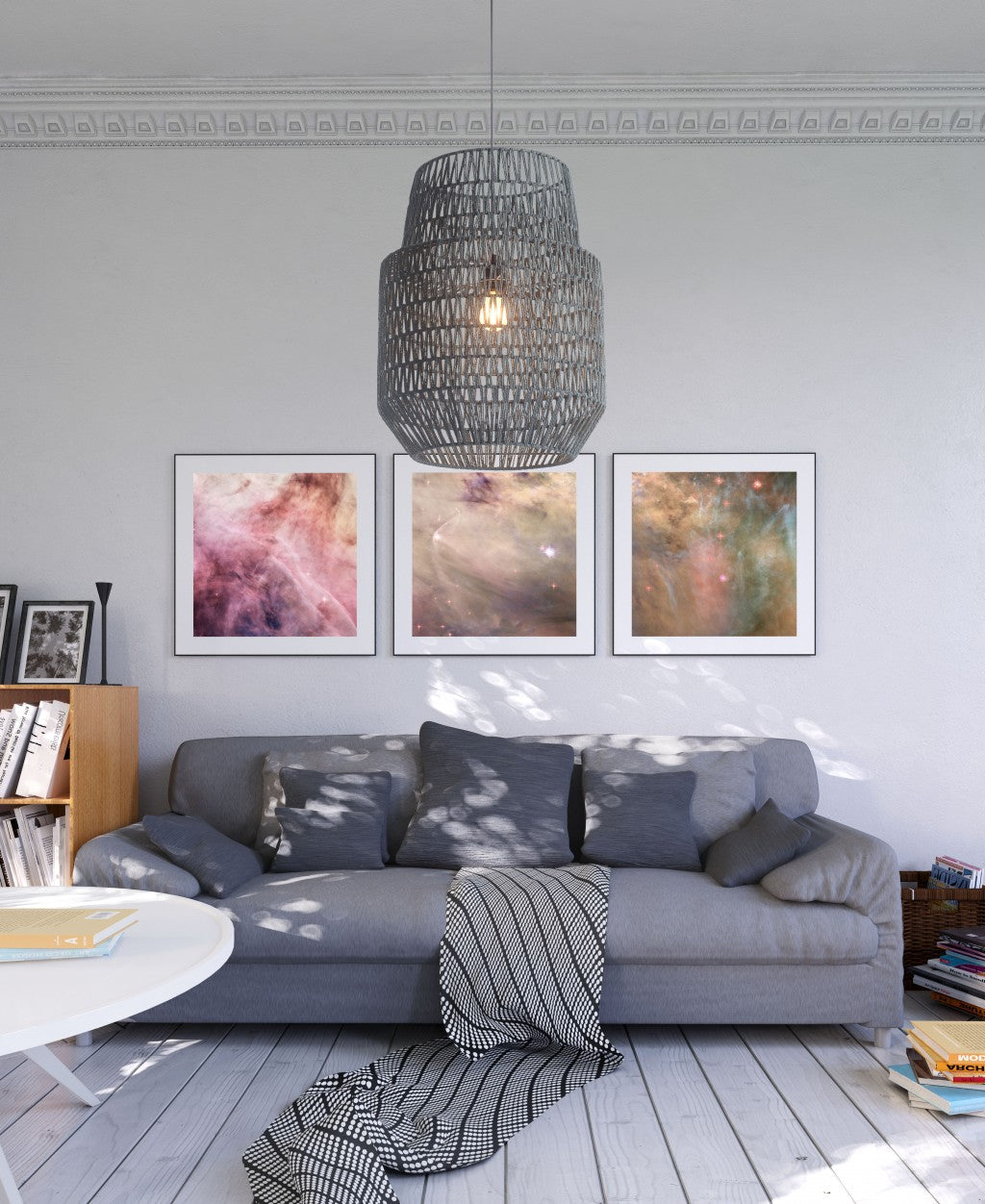 HomeRoots Night Sky Zig Zag Ceiling Lamp in Gray Finish