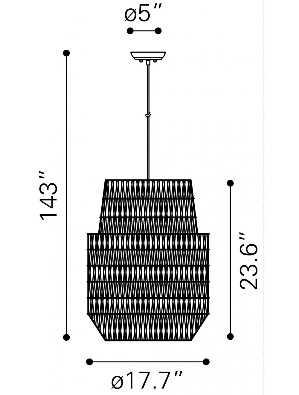 HomeRoots Night Sky Zig Zag Ceiling Lamp in Gray Finish
