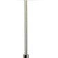 HomeRoots Nimbus 1-Light Floor Lamp With Sheer Snow Double Shantung Shade in Metallic Silver And Polished Chrome Finish