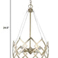 HomeRoots Nora 4-Light Drum Pendant With Abstract Open-Air Cage Shade in Washed Gold Finish