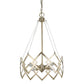 HomeRoots Nora 4-Light Drum Pendant With Abstract Open-Air Cage Shade in Washed Gold Finish