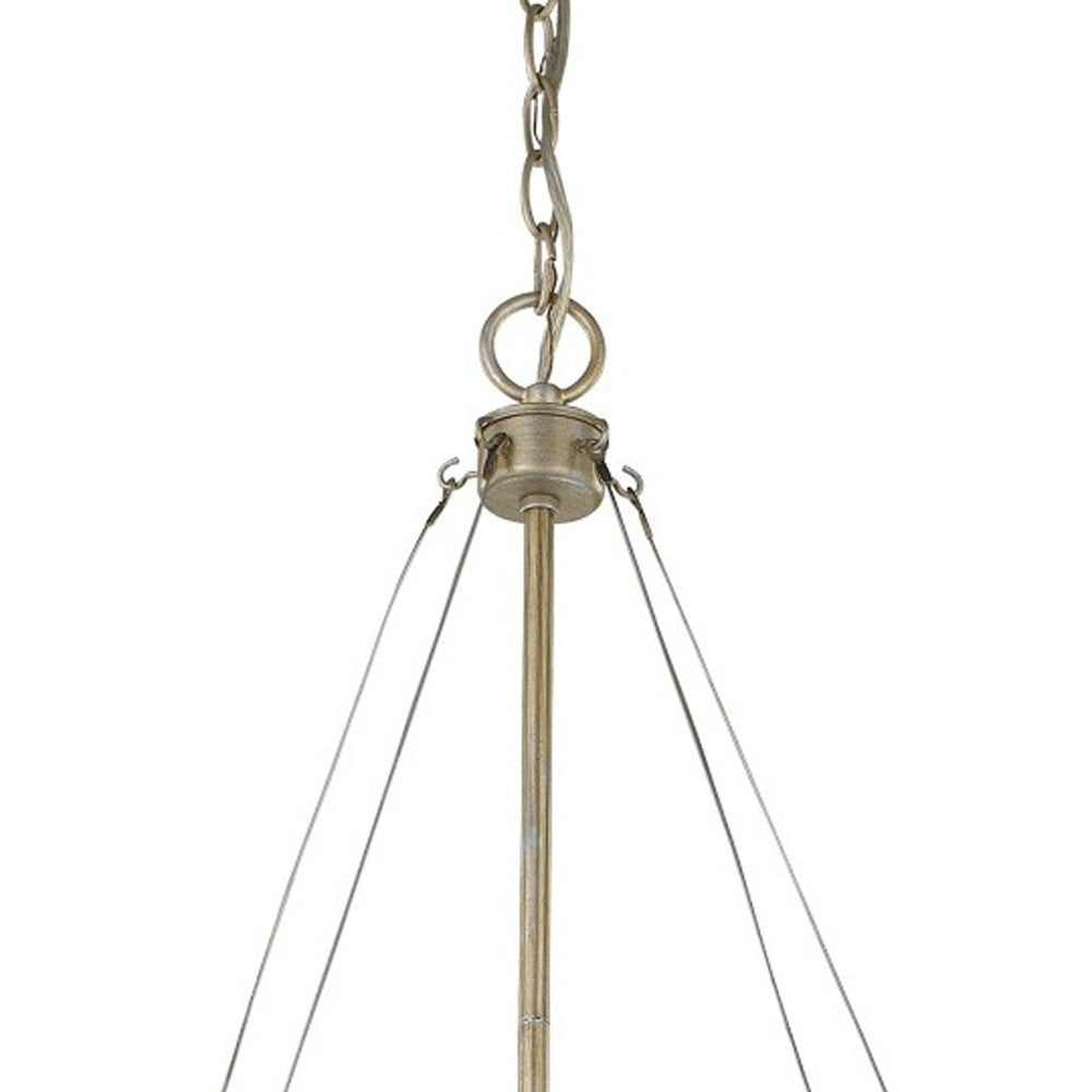 HomeRoots Nora 4-Light Drum Pendant With Abstract Open-Air Cage Shade in Washed Gold Finish