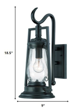 HomeRoots Oil Lamp Wall Light With Matte Black Finish
