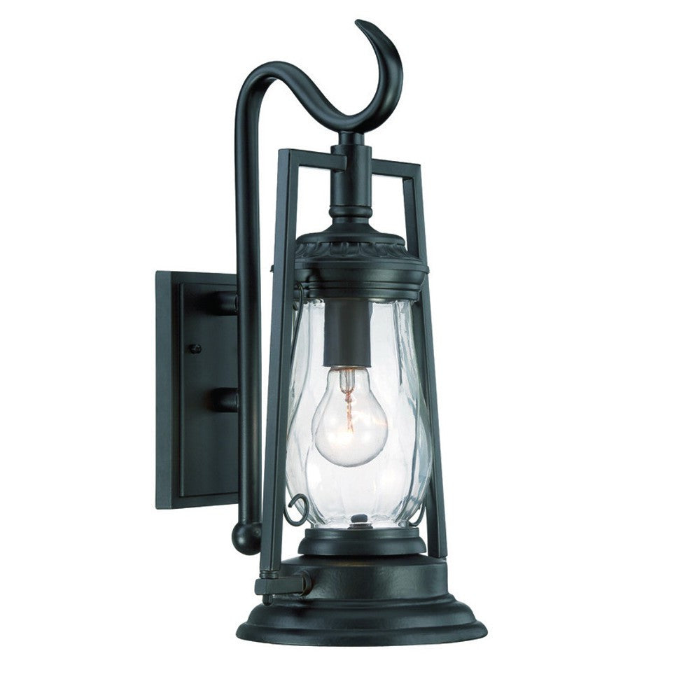 HomeRoots Oil Lamp Wall Light With Matte Black Finish