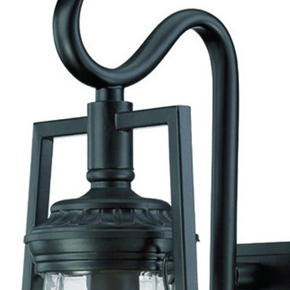 HomeRoots Oil Lamp Wall Light With Matte Black Finish