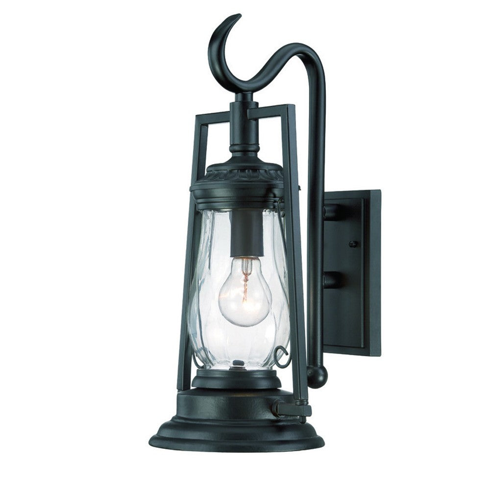 HomeRoots Oil Lamp Wall Light With Matte Black Finish