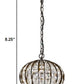 HomeRoots Olivia 1-Light Crystal Globe Pendant With Oil Rubbed Bronze Finish