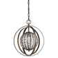 HomeRoots Olivia 1-Light Crystal Globe Pendant in Oil Rubbed Bronze Finish