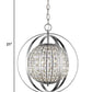 HomeRoots Olivia 1-Light Crystal Globe Pendant in Polished Nickel Finish