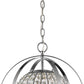 HomeRoots Olivia 1-Light Crystal Globe Pendant in Polished Nickel Finish