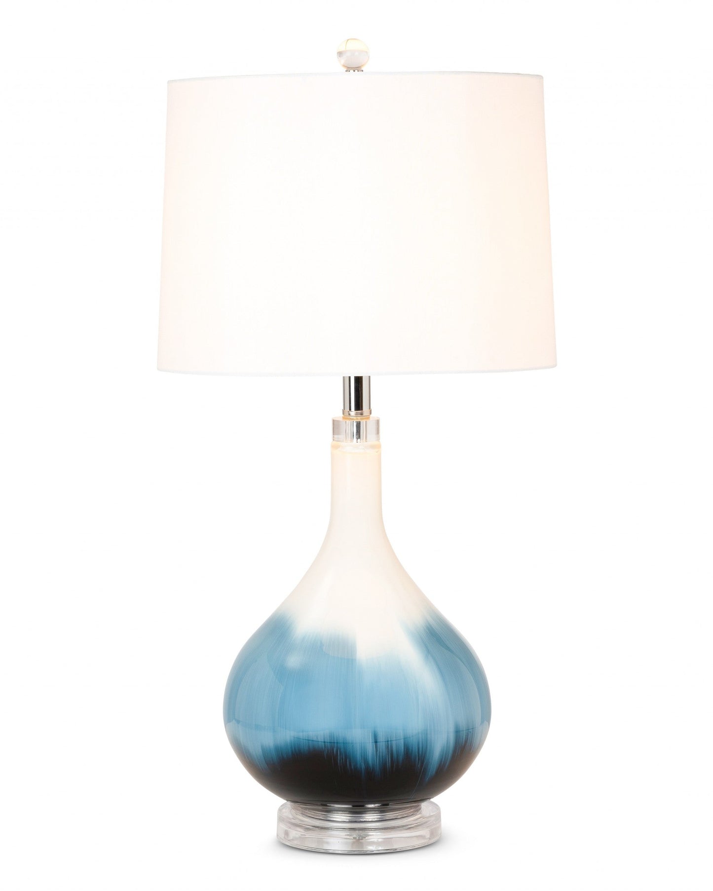 HomeRoots Ombre Blue and White Glass Table Lamps in Set of 2