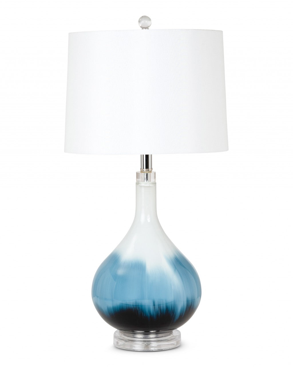 HomeRoots Ombre Blue and White Glass Table Lamps in Set of 2