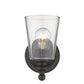 HomeRoots One Light Glass Shade Wall Sconce in Antique Bronze Finish