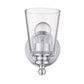 HomeRoots One Light Wall Sconce With Glass Shade and Silver Finish