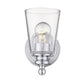 HomeRoots One Light Wall Sconce With Glass Shade and Silver Finish