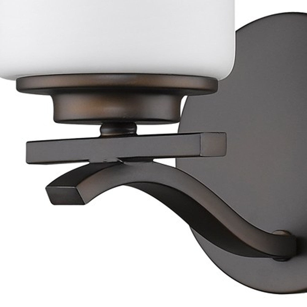 HomeRoots One Light Wall Sconce With Glass and Bronze Finish